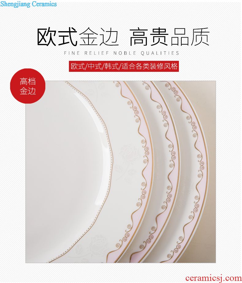 Jingdezhen dishes 56 head of high-grade ceramics tableware gift set western European bone porcelain tableware suit household