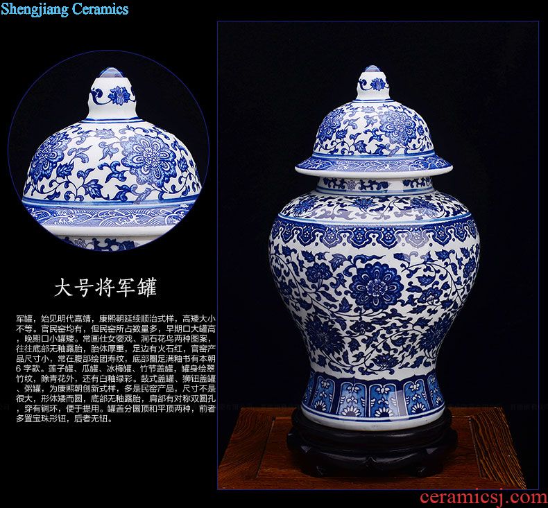 Jingdezhen ceramic tea POTS household seal tank storage tank a large new Chinese style adornment furnishing articles