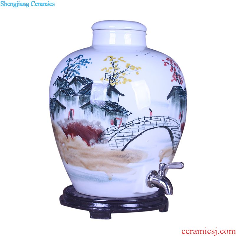 Medicine bottle bubble bottle with tap jingdezhen ceramic jars 10 jins 20 jins 30 kg bottle it sealed cans