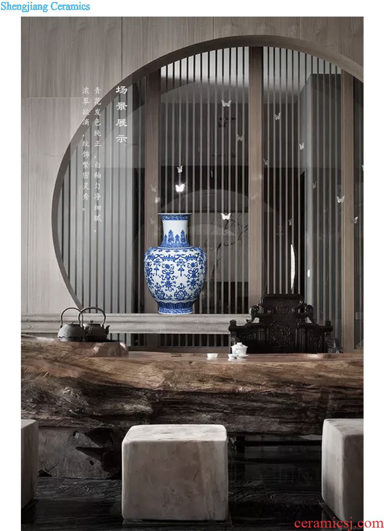 JingJun jingdezhen ceramics hand-painted blue and white porcelain vases, flower arrangement sitting room of Chinese style household decoration crafts are 1