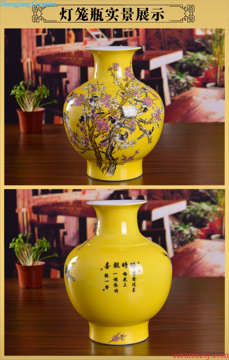 Insert jingdezhen ceramics vase famille rose fragrant lotus modern home sitting room adornment study simple furnishing articles