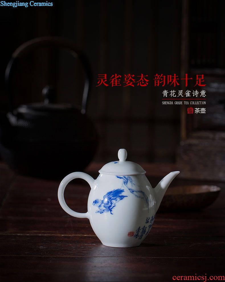 Holy big pine creek line office cup hand-painted ceramic ink in the boat make tea cup with lid handle all hand of jingdezhen tea service