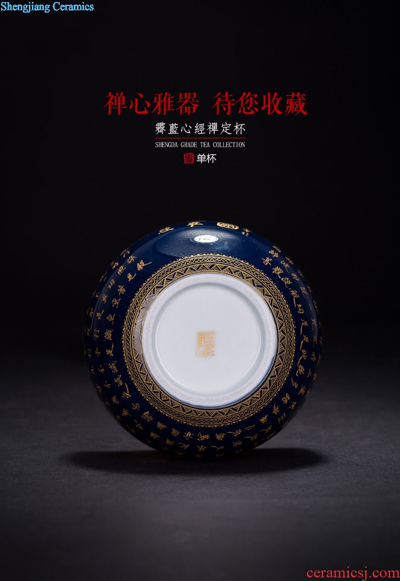 Santa hand-painted ceramic kung fu tea tea maintain five kirin master light hand, jingdezhen blue and white tea