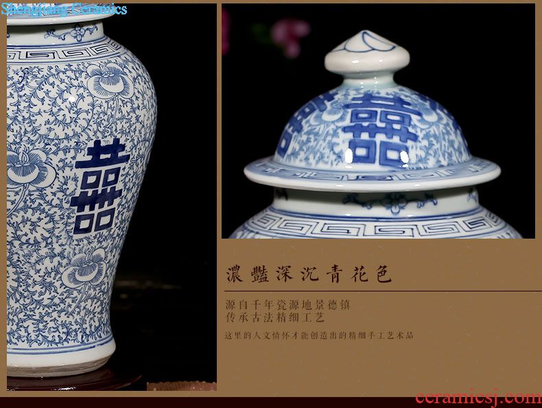 Jingdezhen ceramics dry flower vases, furnishing articles table decorations flower arranging the sitting room is contracted and contemporary new Chinese style