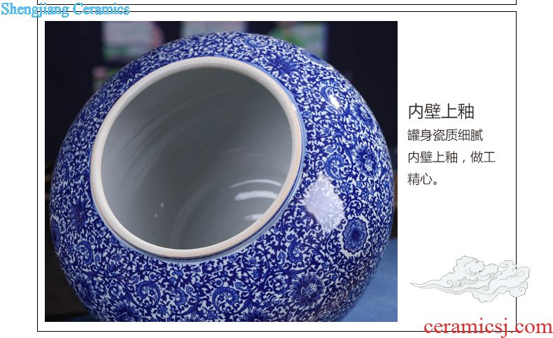 Jingdezhen ceramic new Chinese style interior vase sitting room hotel landing big vase furnishing articles home decoration