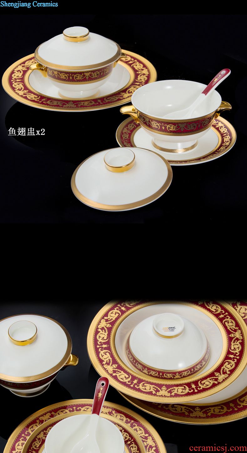 Industry - dishes chopsticks sets of household gifts Jingdezhen high-class european-style bone porcelain tableware suit 56 head of ceramics