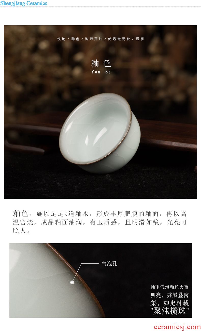 Three frequently hall your kiln crack cup a pot of two cups of jingdezhen ceramic kung fu tea set suit TZS074 portable travel