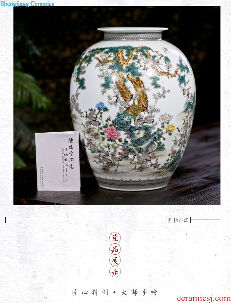 Jingdezhen ceramic hand-painted charactizing a new flower arrangement sitting room adornment of Chinese style household porcelain vase furnishing articles