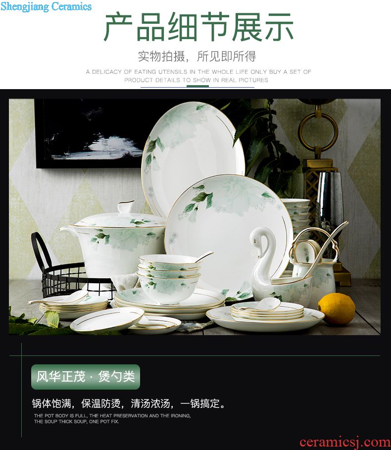 Dishes suit household european-style bone porcelain tableware individuality creative ceramic bowl suit household housewarming gift bowl combination