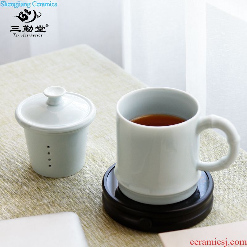 The three regular crack cup a pot of two cup Jingdezhen one person a cup of tea set household travel tea set