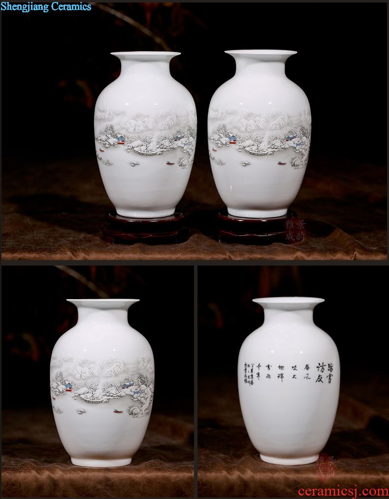Jingdezhen ceramic youligong peach storage canister to place to live in the sitting room porch decoration