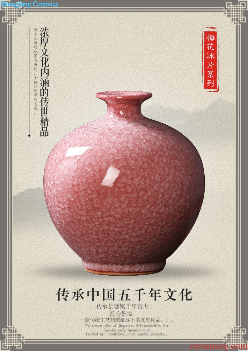 Jingdezhen ceramic famille rose porcelain vase four seasons peace contemporary study brush pot office furnishing articles of classical arts and crafts