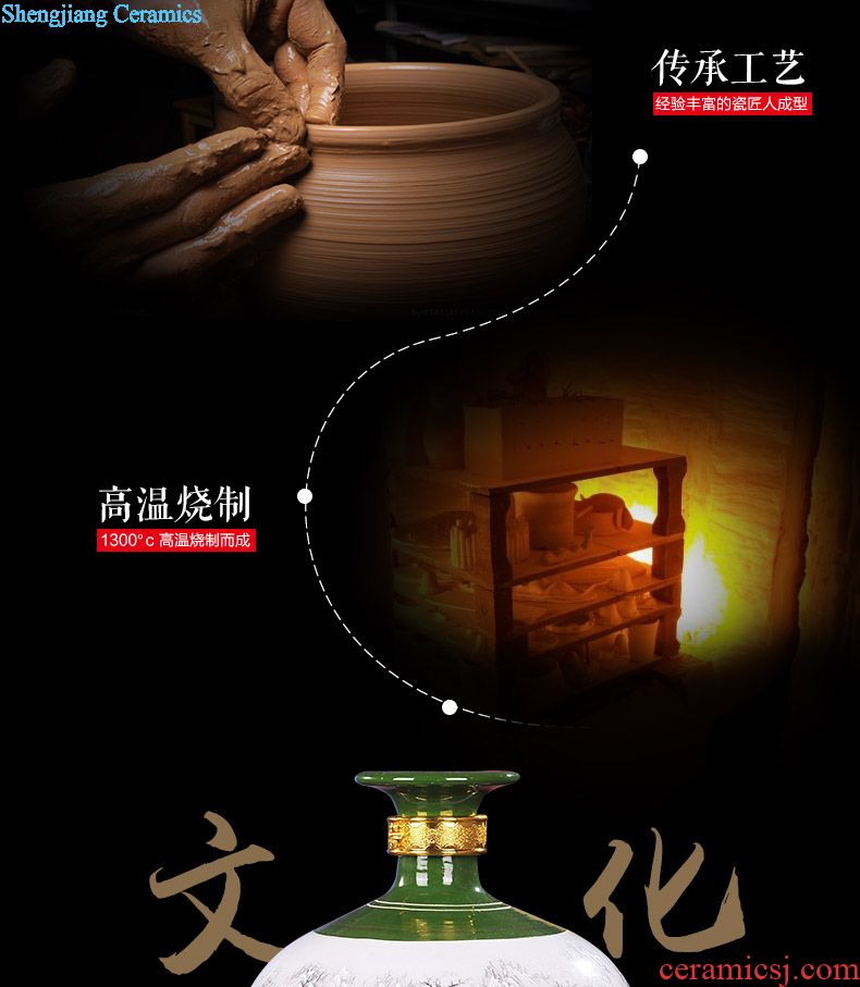 Ceramic bottle 1 kg pack home 2 jins 3 jins 5 jins of 10 jins 20 jins jar grind arenaceous kind of porcelain jar