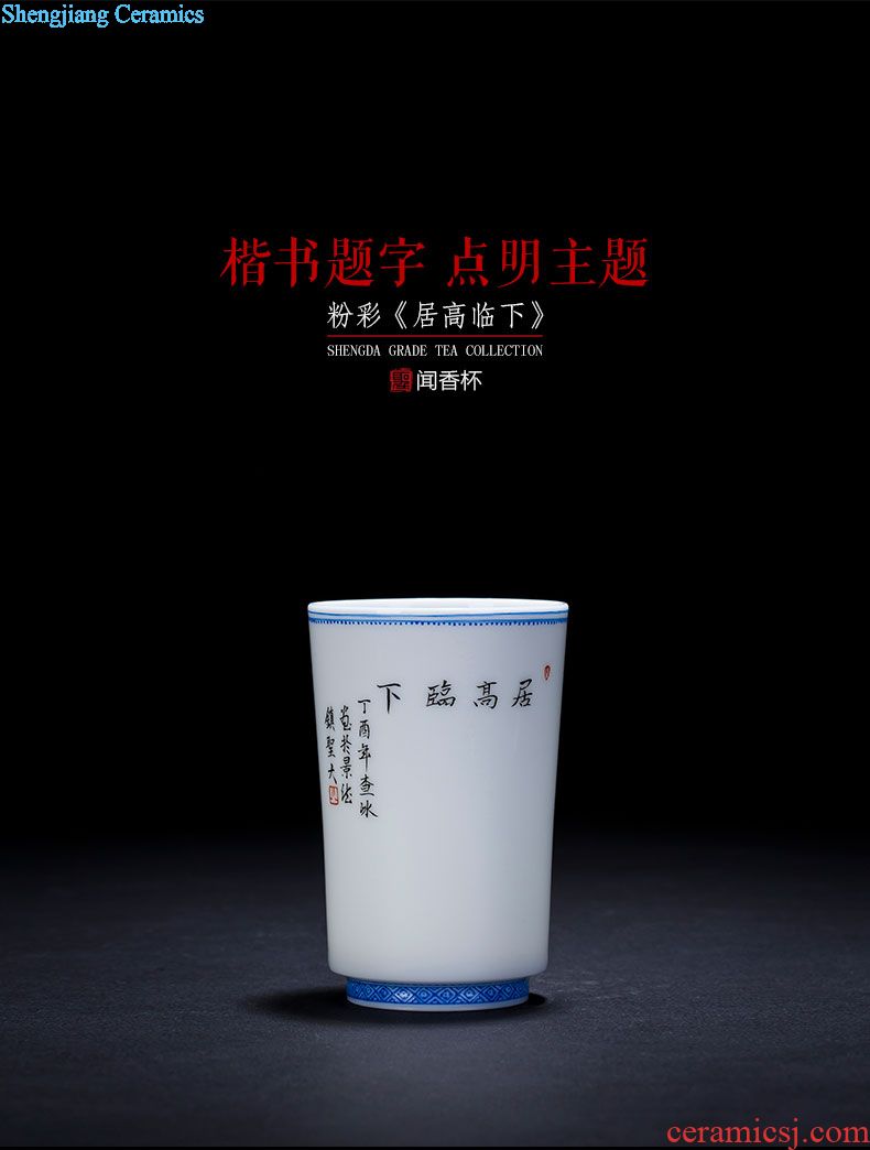 The big ceramic curios Hand draw seven bowl of tea poetry & amp; Enough to lie the fa cup masters cup bowl of jingdezhen tea service