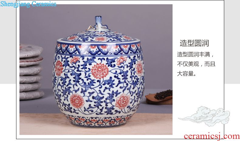 Jingdezhen ceramic POTS of tea pot, box seal storage tank of blue and white porcelain household storage POTS