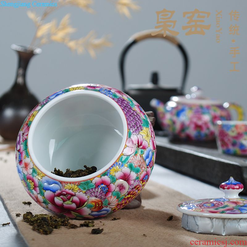 Jingdezhen ceramic masters cup single cup hand-painted colored enamel porcelain tea set flower sample tea cup hand-painted kung fu tea cups