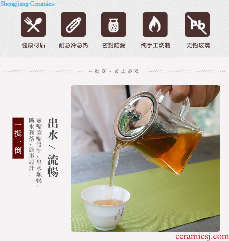 Three frequently kung fu tea cups Jingdezhen ceramic tea set master cup hand-painted lotus pumpkin sample tea cup S42105