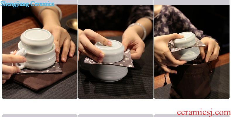 The three frequently imitation kiln jingdezhen ceramic fair mug kung fu tea set and manual points tea is tea S34012 sea