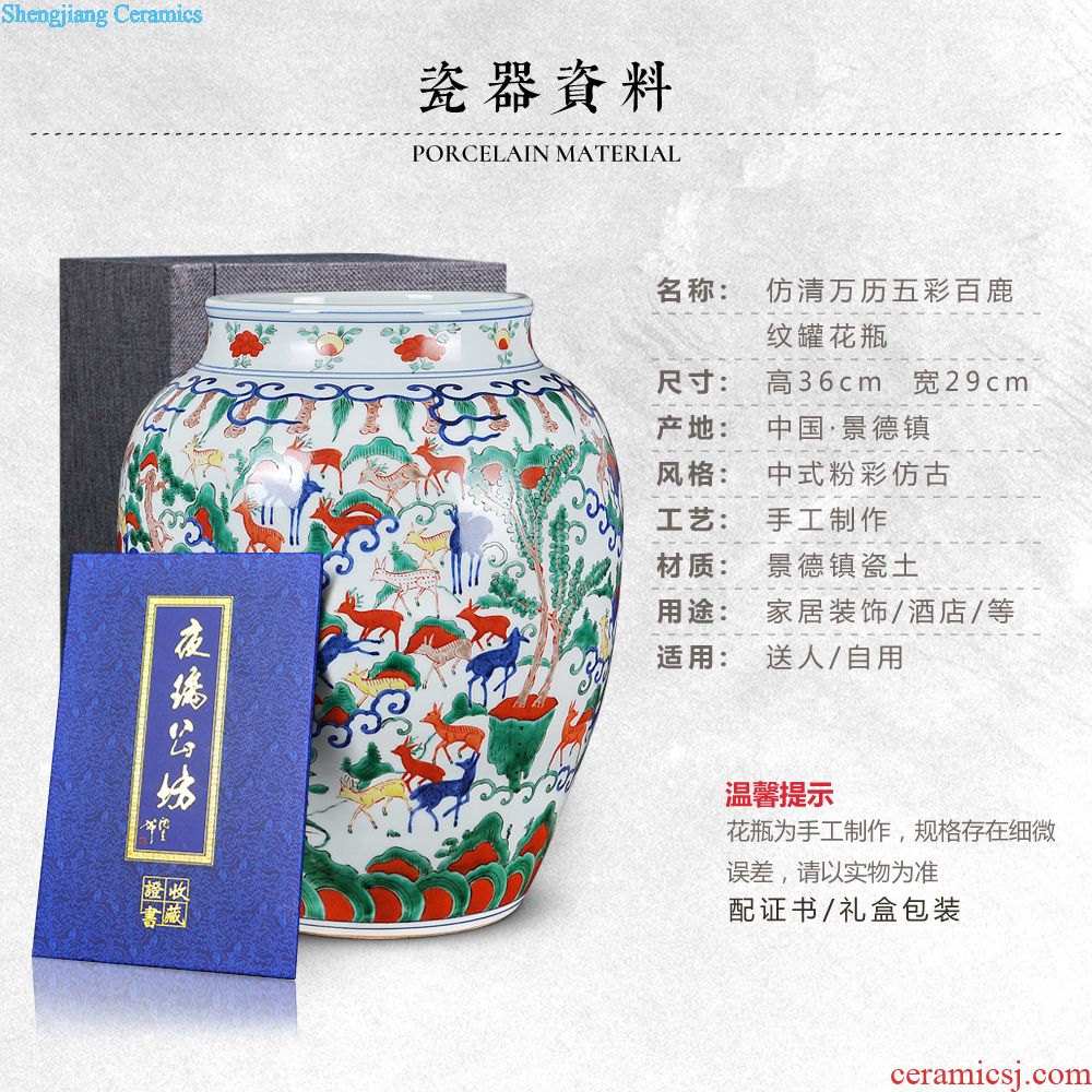 Jingdezhen ceramics furnishing articles under the blue and white Xiao Heyue archaize Han Xintu vases, Chinese style household decorations