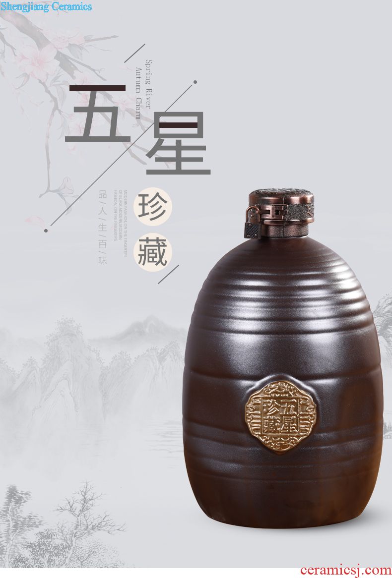 Jingdezhen ceramic bottle 1 catty 3 kg 5 jins of 10 jins liquor bottle is empty jars decorated bulk wine pot small jugs