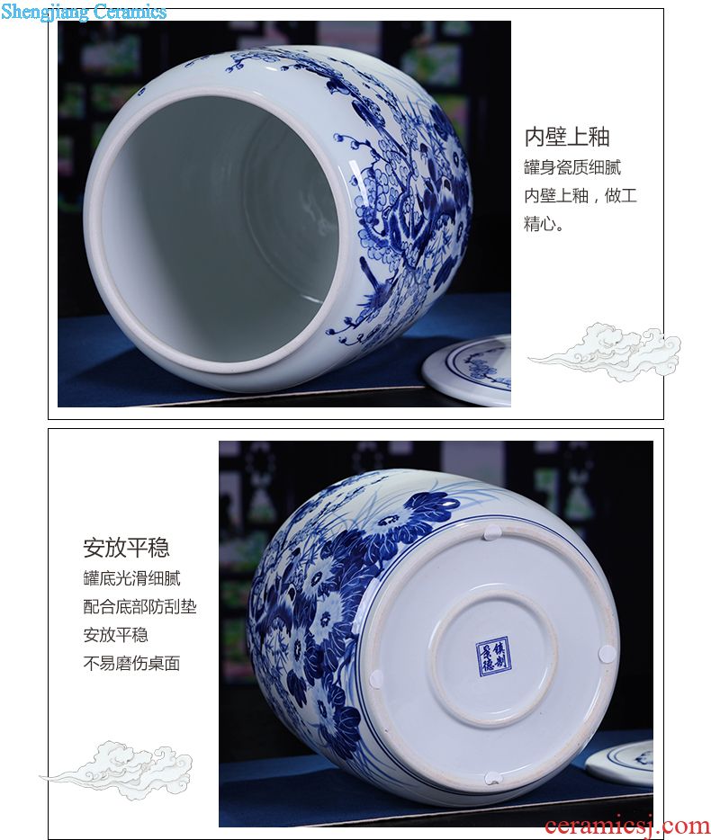 Jingdezhen ceramics tea cake caddy large seal decorative pot sitting room household act the role ofing is tasted snack jars