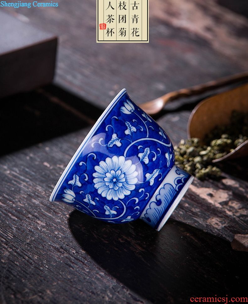 Holy big ceramic kung fu masters cup hand-painted porcelain cups do sample tea cup all hand jingdezhen tea cup