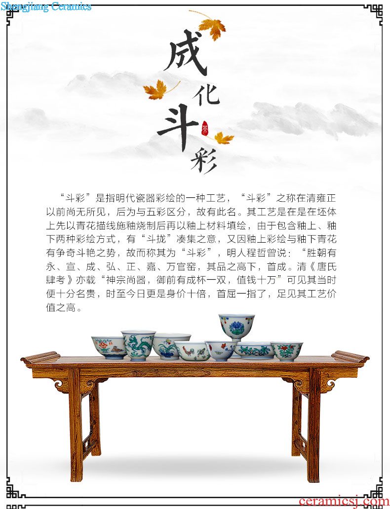 Santa hand-painted pastel peach is only three tureen tea cups all hand jingdezhen ceramic tea bowl of kung fu tea set
