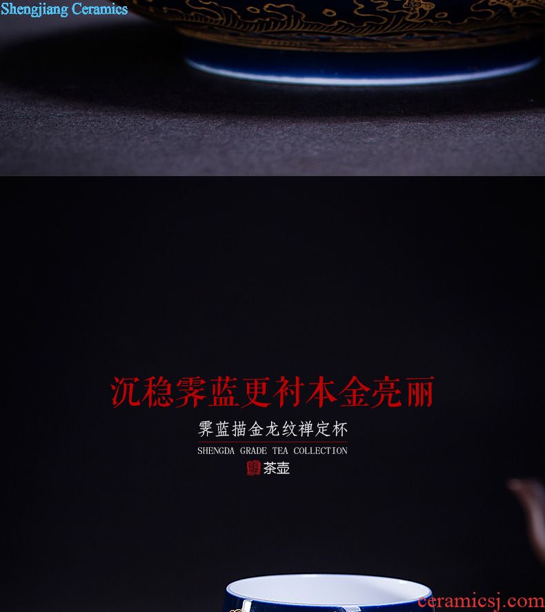 Sample tea cup individual cup of jingdezhen ceramic hand-painted pastel peach heart cup all hand master kung fu tea cup