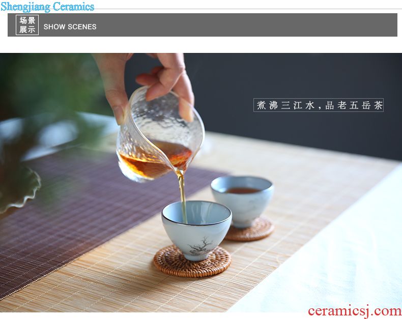 Three frequently gentleman sample tea cup Kung fu tea sets master cup single cup jingdezhen ceramic tea set S42134