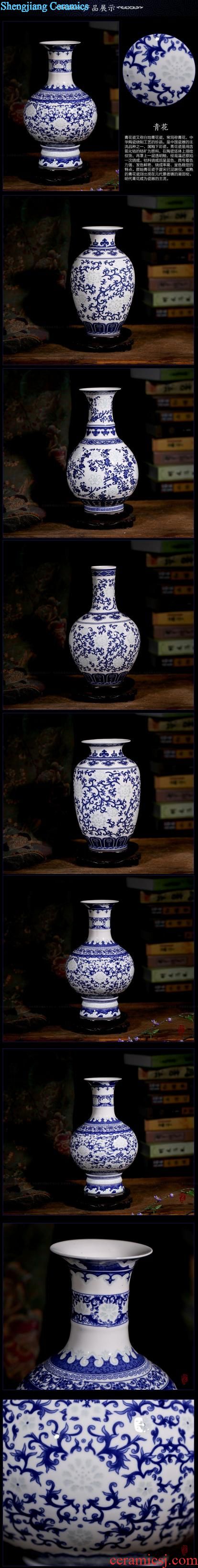 Jingdezhen ceramic home sitting room adornment is placed new Chinese style restoring ancient ways dried flower vase planting porcelain decoration