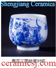 A clearance rule Teacups hand-painted ceramic kung fu full colour master cup of jingdezhen blue and white ball grain tea set
