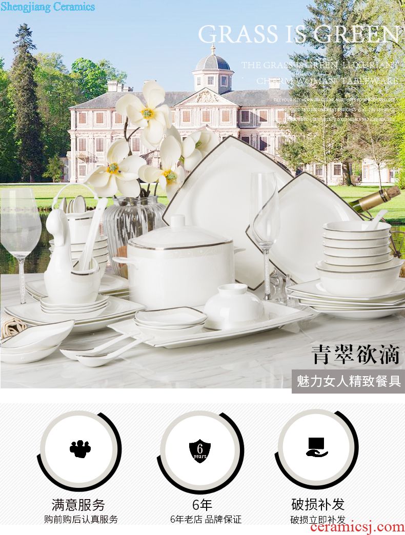 Dishes suit jingdezhen 58 head of high-grade bone China tableware creative household European dishes dishes chopsticks at home