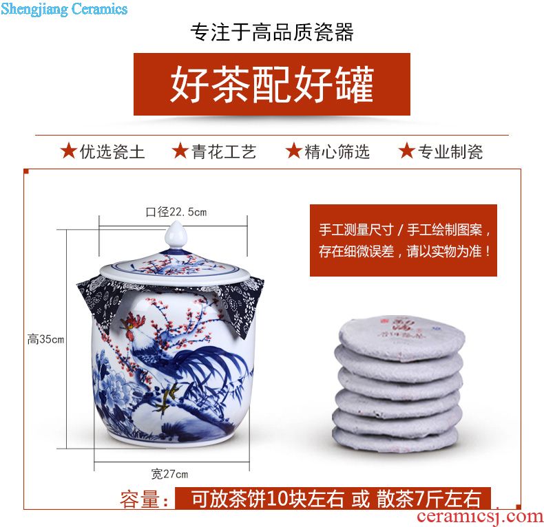 Jingdezhen ceramic vase vase the general pot of large western European large sitting room red clay furnishing articles