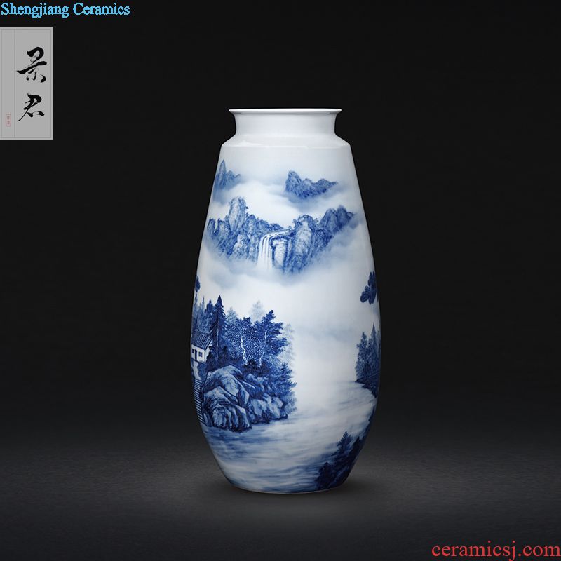 Jingdezhen blue and white passionflower hand-painted grain ceramic cups sample tea cup single cup master cup small kung fu tea cups