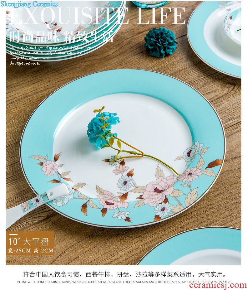 Jingdezhen high-grade bone China tableware suit dishes household porcelain bowl chopsticks dishes suit household of Chinese style restoring ancient ways