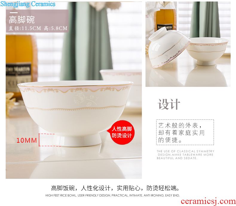 Jingdezhen dishes 56 head of high-grade ceramics tableware gift set western European bone porcelain tableware suit household