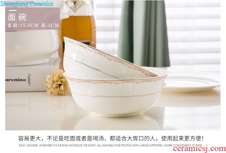 Jingdezhen dishes 56 head of high-grade ceramics tableware gift set western European bone porcelain tableware suit household