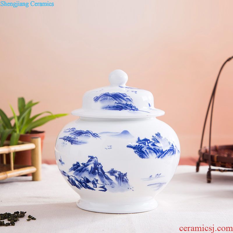Blower, kung fu tea set household contracted jingdezhen Chinese ceramic gifts hand-painted tureen fair mug cups