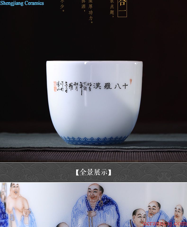 Santa teacups hand-painted ceramic kung fu new color landscape four scene - cup master cup sample tea cup set of jingdezhen tea service