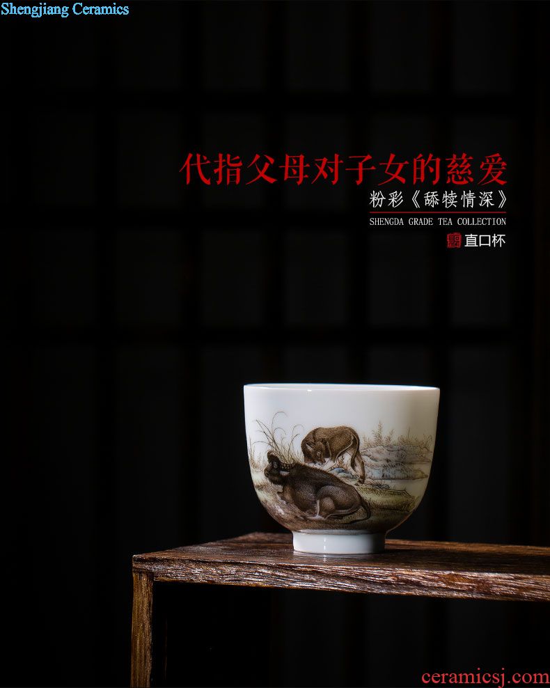 Sample tea cup individual cup of jingdezhen ceramic hand-painted the four beautiful living master cup all hand kung fu tea cups