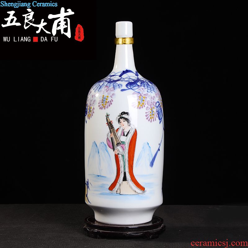 Archaize ceramic jars 20 jins 30 jins 50 it wine bottle with hip jingdezhen jars bubble wine jars