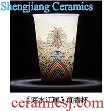 Blue and white boats friends bell Santa teacups hand-painted ceramic kung fu cup sample tea cup cup of jingdezhen tea service master