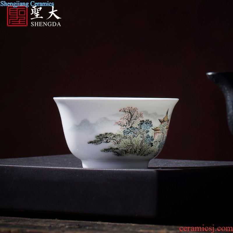 St large ceramic three tureen hand-painted porcelain bound peony medallion chrysanthemum patterns tea cups of jingdezhen tea service