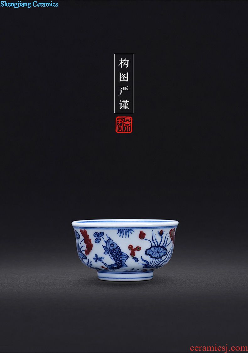 JingJun colored enamel cup of jingdezhen ceramic masters cup single cup your kiln kung fu tea set hand-painted zodiac personal cup