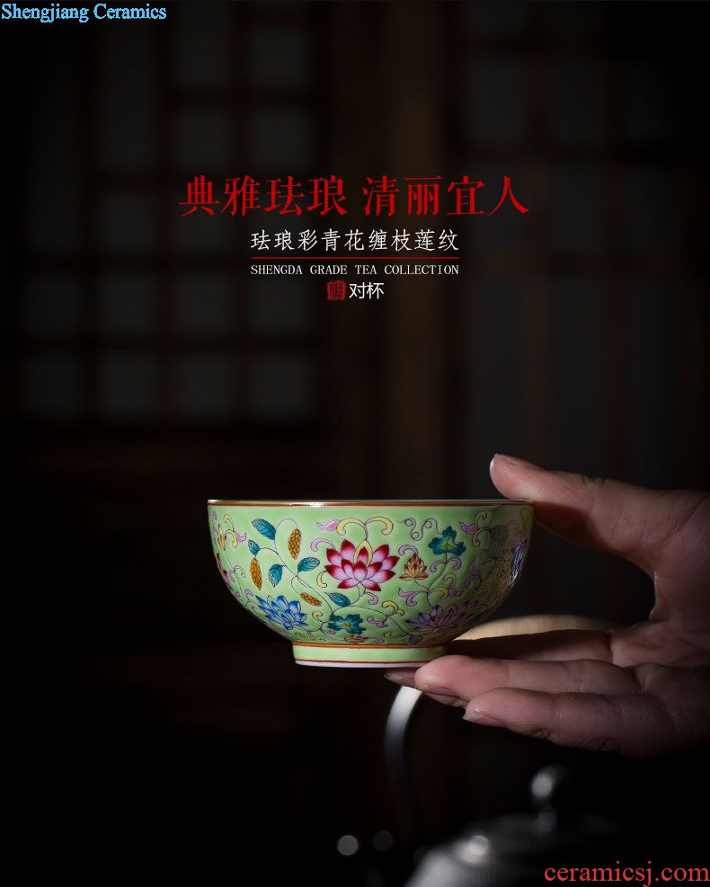 St big ceramic kung fu tea masters cup hand-painted micro book world the elephant sample tea cup jingdezhen tea cup