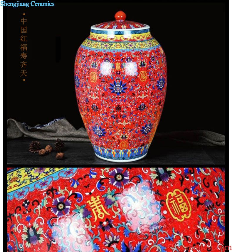 Jingdezhen ceramic bottle wine jar retro 1 catty 5 jins of 10 decoration creative seal blank it can save hip flask