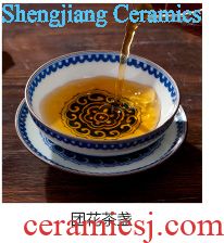 Santa teacups hand-painted ceramic kungfu blue color bucket Persimmon persimmon ruyi Sample tea cup cup of jingdezhen tea service master
