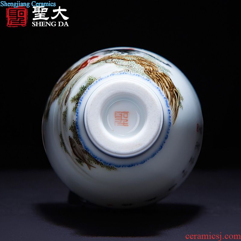 A clearance rule Right as teacups hand-painted ceramic kungfu pastel five old personal cup all hand jingdezhen single cup