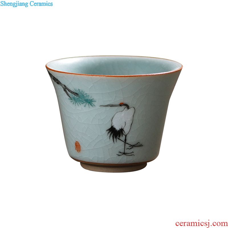 Jingdezhen tea set Kung fu tea set ceramic hand draw a complete set of tea teapot teacup recent set of groups