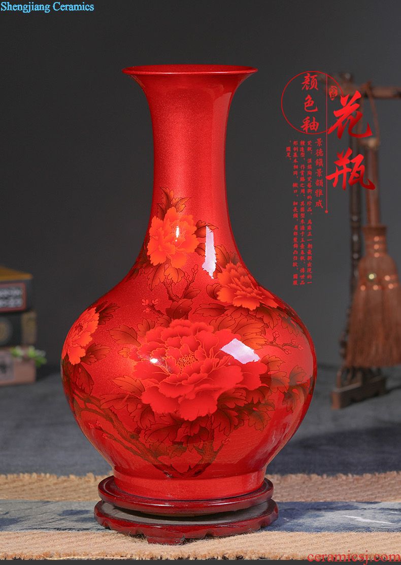 Jingdezhen ceramic ware magpie vase contracted and contemporary home sitting room ark TV ark handicraft furnishing articles
